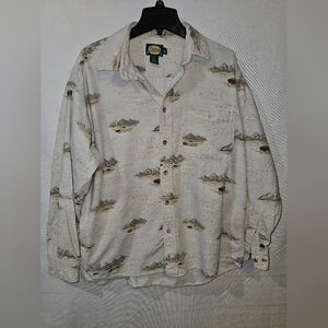 Cabela's Tan Geometric Button-Up Shirt